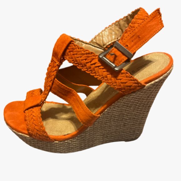Call it Spring Women Wedge Sandals, Orange, Size 8 - Picture 2 of 7